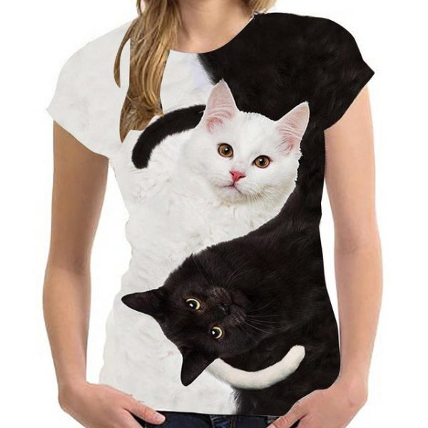 Camiseta Gatos Yin yang